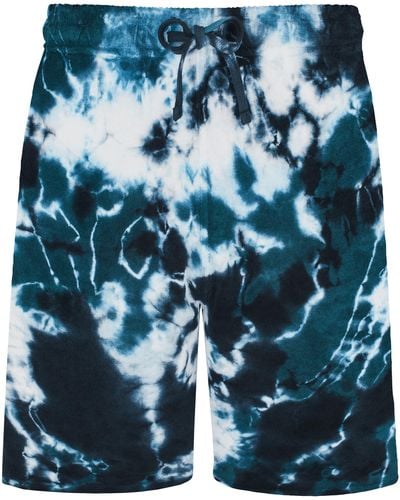 Vilebrequin Terry Bermuda Shorts Rough Ocean Tie & Dye - Blue