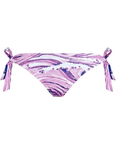 Vilebrequin Slip bikini donna con laccetti laterali wave - x maison kitsuné - costume da bagno - flamme - Viola