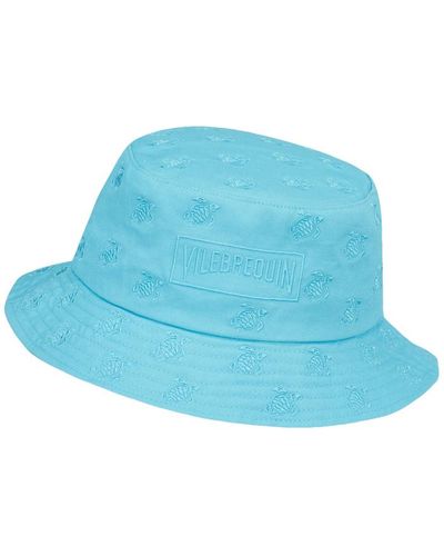 Vilebrequin Embroidered bucket hat turtles all over - berretto - boom - Blu