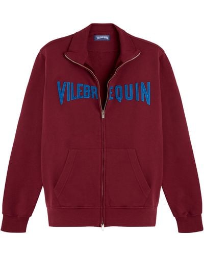 Vilebrequin Velvet Sweatshirt Mit Frontreißverschluss Und Aufgesticktem Logo Für Herren - Rot
