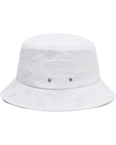 Vilebrequin Embroidered Bucket Hat Turtles All Over - Weiß