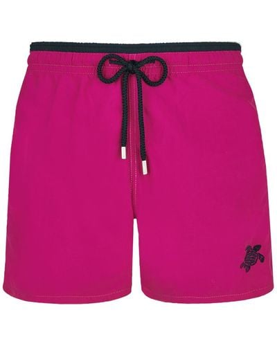 Vilebrequin Pantaloncini Mare Uomo Tinta Unita Bicolore - Rosa