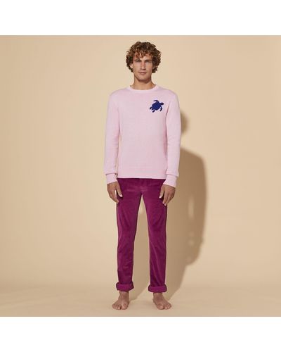 Vilebrequin Cotton And Cashmere Crewneck Jumper Turtle - Pink