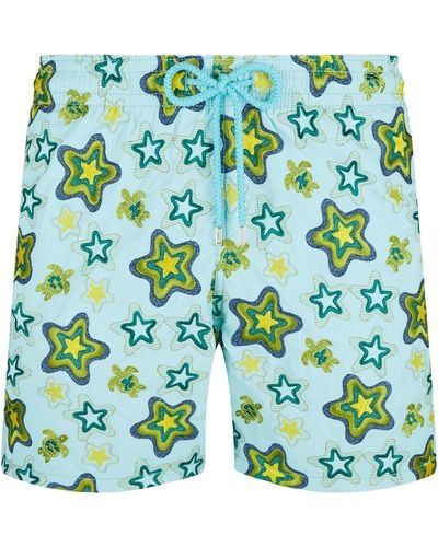 Vilebrequin Embroidered Swim Trunks Stars Gift - Green