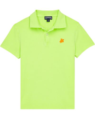 Vilebrequin Solid Polohemd Aus Und Baumwolle Für Jungen - Grün