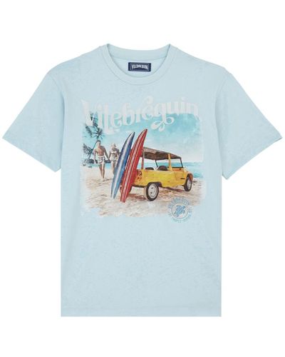 Vilebrequin T-shirt en coton homme surf and mini moke - portisol - Bleu
