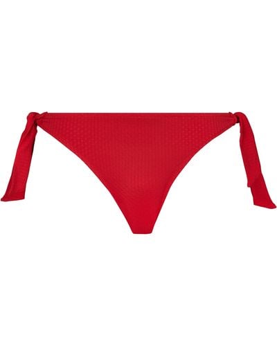 Vilebrequin Plumetis Bikinihose Zum Seitlichen Binden Für Damen - Rot
