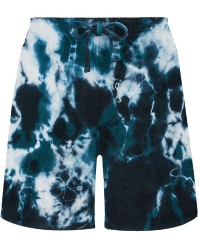 Vilebrequin Shorts donna in spugna rough ocean tie & dye - short - fauna - Blu