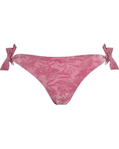 Vilebrequin Slip bikini donna con laccetti laterali jacquard floral - costume da bagno - flamme - Rosa