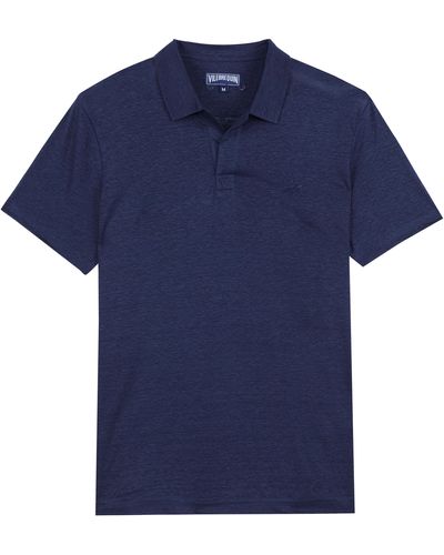 Vilebrequin Linen Jersey Polo Solid - Blue