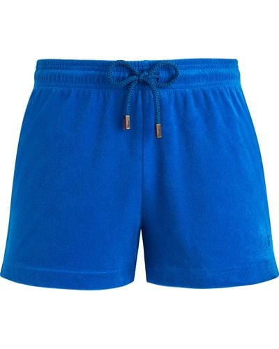 Vilebrequin Solid Frottee-shorts Für Damen - Blau