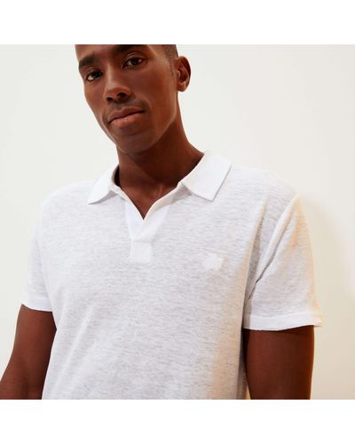 Vilebrequin Linen Jersey Polo Shirt Solid - White