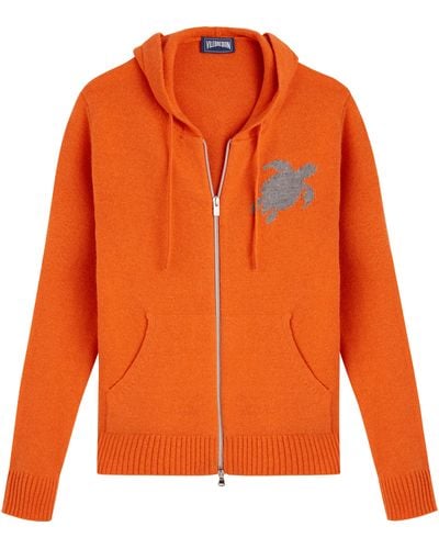 Vilebrequin Cashmere Wool Full Zip Cardigan - Orange