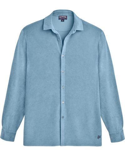 Vilebrequin Terry Lightweight Shirt Solid - Blue
