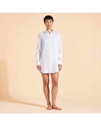 Vilebrequin Linen Shirt Dress Solid - White