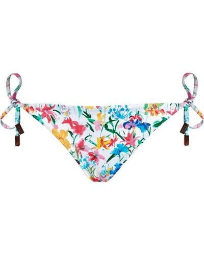 Vilebrequin Bas de maillot de bain à nouer femme happy flowers - flore - Bleu