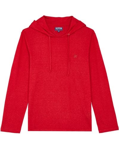 Vilebrequin Linen Long-sleeves Hoodie T-shirt - Red