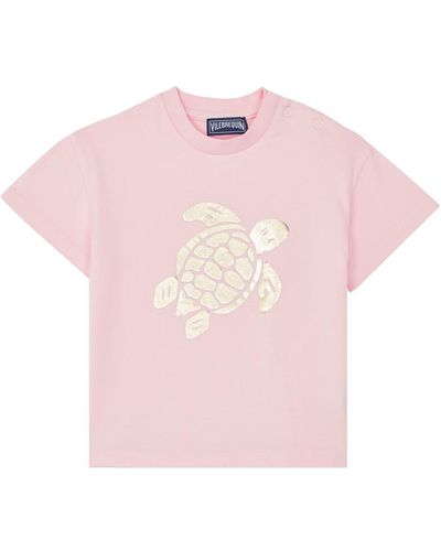 Vilebrequin T-shirt en coton organique fille - gitty - Rose