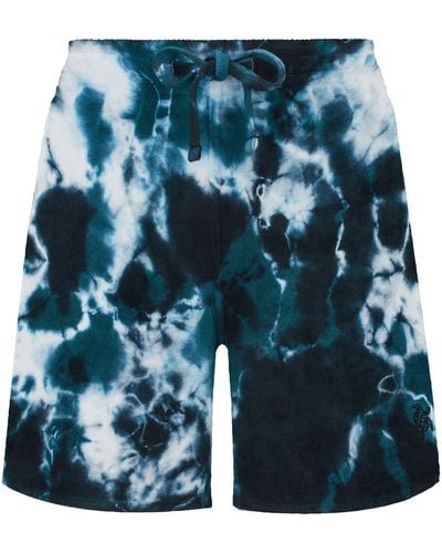 Vilebrequin Rough Ocean Tie & Dye Frottee-shorts Für Damen - Blau