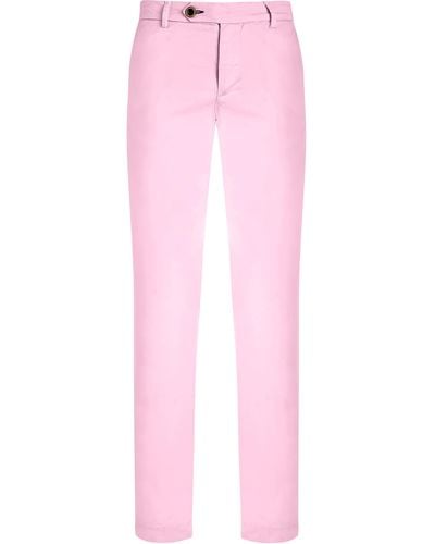 Vilebrequin Cotton Gabardine Chino Trousers Solid - Pink