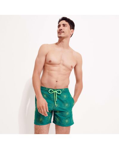 Vilebrequin Swim Shorts Embroidered Hypno Shell - Limited Edition - Green