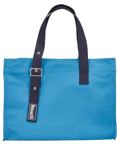 Vilebrequin Grand sac de plage unisexe uni - bagsu - Bleu