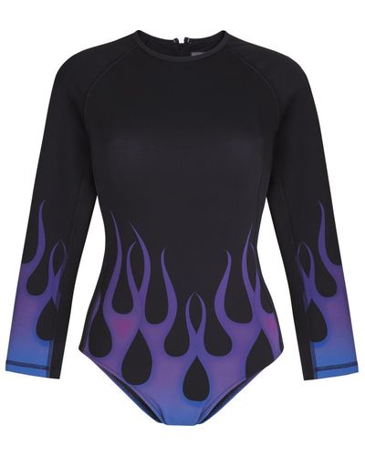 Vilebrequin Rashguard Long-sleeves One-piece Swimsuit Hot Rod 360° - Blue