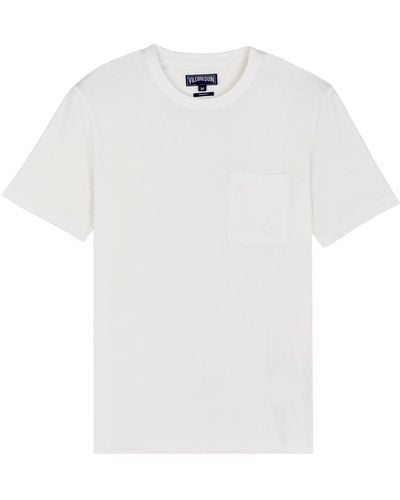 Vilebrequin T-shirt uomo in cotone biologico tinta unita - t-shirt - titus - Bianco