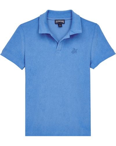 Vilebrequin Solid Polohemd Aus Frottee Für Jungen - Blau