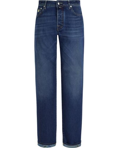 Vilebrequin Jeans 5 poches homme vendôme turtles - gbetta18 - Bleu