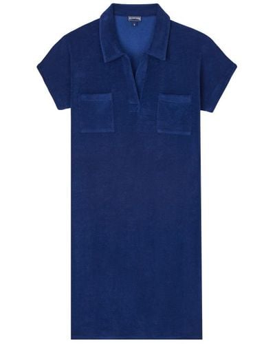 Vilebrequin Vestito polo donna in spugna tinta unita - vestito - louve - Blu