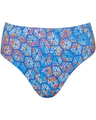 Vilebrequin Carapaces Multicolores Bikinihose Mit Hohem Bund Für Damen - Blau