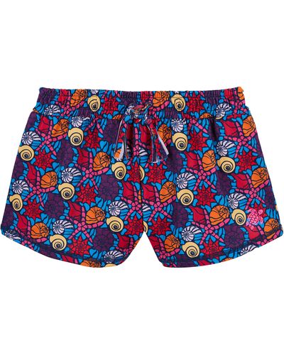 Vilebrequin Noumea Sea Shells Shorts Mit Uv-schutz Für Kinder - Blau