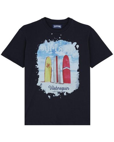 Vilebrequin T-shirt uomo in cotone surf's up - t-shirt - portisol - Nero