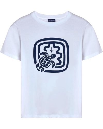 Vilebrequin T-shirt donna in cotone biologico - x ines de la fressange - t-shirt - laora - Blu