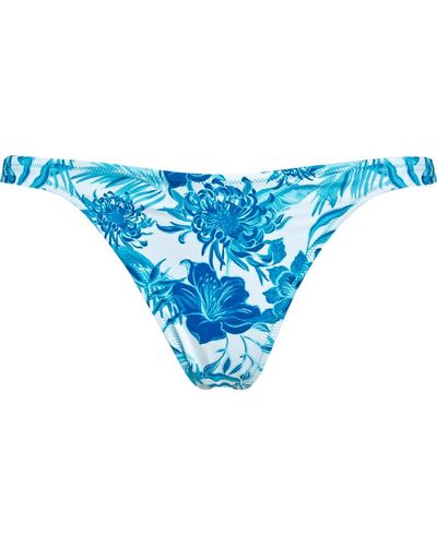 Vilebrequin Bas de maillot de bain tanga femme tahiti flowers - fraz - Bleu