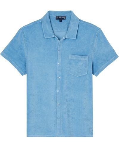 Vilebrequin Bowling Terry Shirt Solid Mineral Dye - Blue