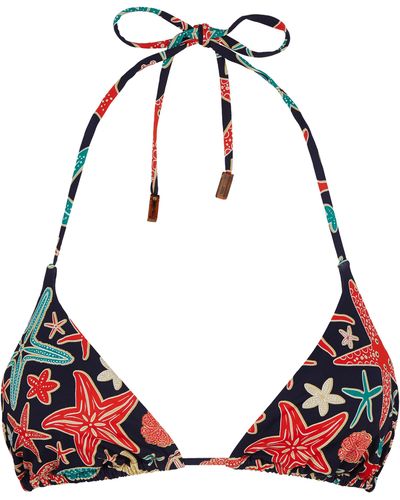 Vilebrequin Triangle Bikini Top Holistarfish - Red