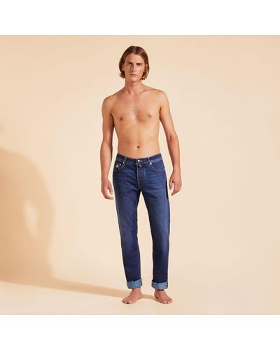 Vilebrequin 5-pockets Denim Trousers Vendôme Turtles - Blue