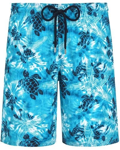 Vilebrequin Maillot de bain long homme starlettes and turtles tie and dye - okorise - Bleu