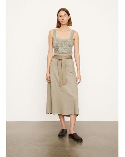 Vince Cozy Belted Panelled Skirt - Green