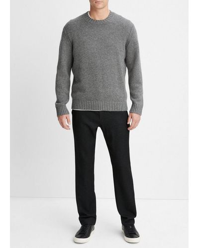 Vince Wool-cashmere Relaxed Crew Neck Jumper, Grey, Size M