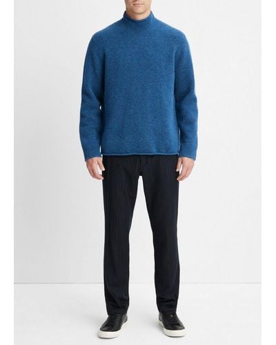 Vince Airspun Roll-neck Sweater, Blue, Size L