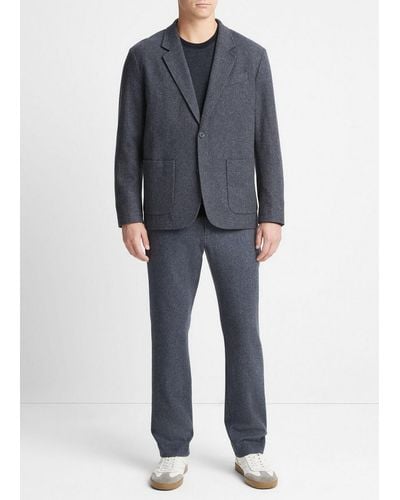 Vince Herringbone Wool-blend Flannel Blazer, Multicolor, Size Xxl - Gray