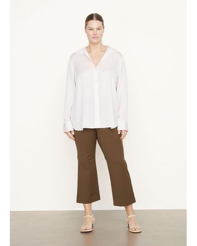 Vince Slim-fitted Stretch-silk Shirt - White