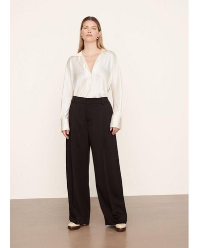 Vince Tailored Wide-Leg Trouser - Natural