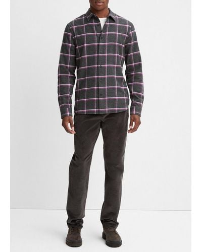 Vince Skipton Plaid Long-sleeve Shirt, Multicolour, Size Xl - Black