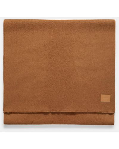 Vince Wool And Cashmere Double-face Scarf, Brown