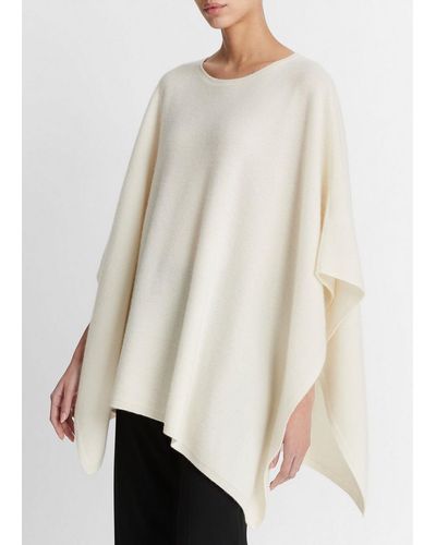 Vince Reverse-jersey Cashmere Boat-neck Poncho, Optic White - Natural