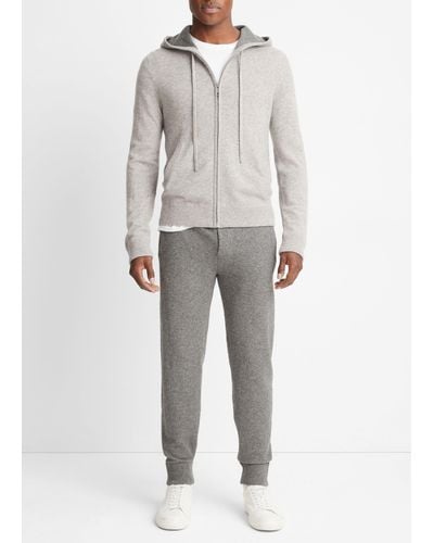 Vince Cashmere Full Zip Hoodie - Natural